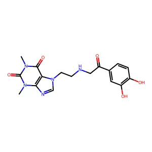 Theophylline, 7-(2-((3,4-dihydroxybenzoylmethyl)amino)ethyl)- structure