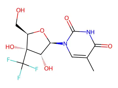 5-Methyl-3'-C-(trifluoromethyl)uridine structure
