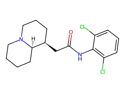2H-Quinolizine-1-acetamide, octahydro-N-(2,6-dichlorophenyl)-, (1S-trans)- structure