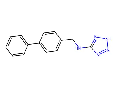 N-[(4-phenylphenyl)methyl]-2H-tetrazol-5-amine structure
