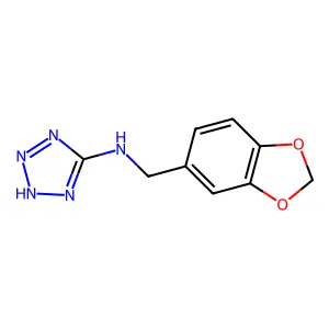N-(1,3-benzodioxol-5-ylmethyl)-2H-tetrazol-5-amine structure
