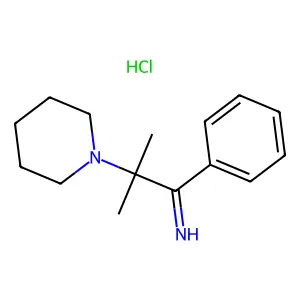 Piperidine, 1-(1-benzimidoyl-1-methylethyl)-, monohydrochloride structure