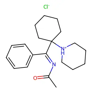 ACETAMIDE, N-(alpha-(1-PIPERIDINOCYCLOHEXYL)BENZILIDENE)-, MONOHYDROCHLORIDE structure