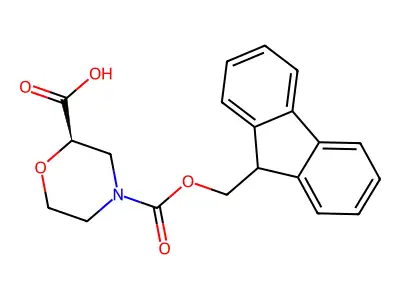 4-{[(9H-fluoren-9-yl)methoxy]carbonyl}morpholine-2-carboxylic acid structure