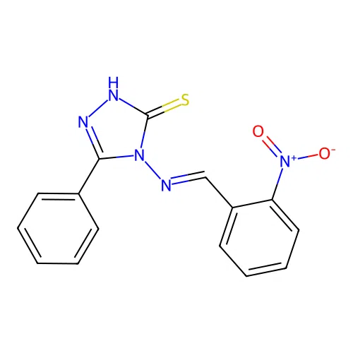 4-[(2-Nitro-benzylidene)-amino]-5-phenyl-4H-[1,2,4]triazole-3-thiol structure