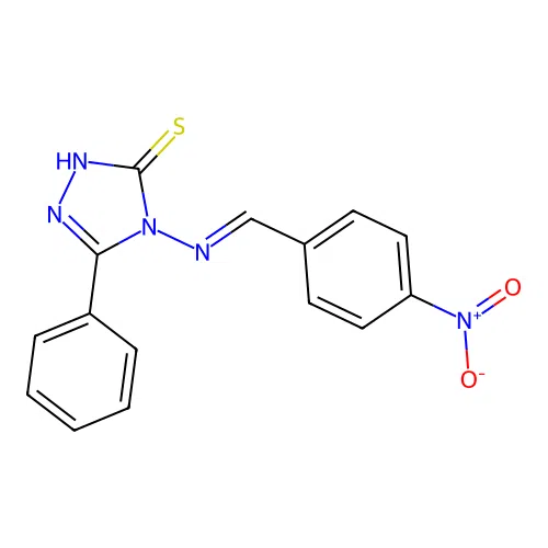 4-[(4-Nitro-benzylidene)-amino]-5-phenyl-4H-[1,2,4]triazole-3-thiol structure