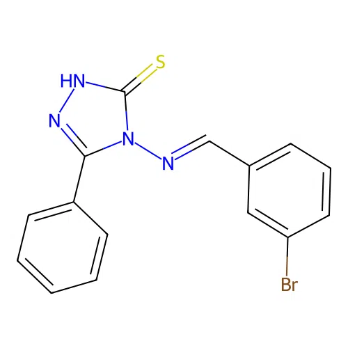 4-[(3-bromobenzylidene)amino]-5-phenyl-4H-1,2,4-triazole-3-thiol structure