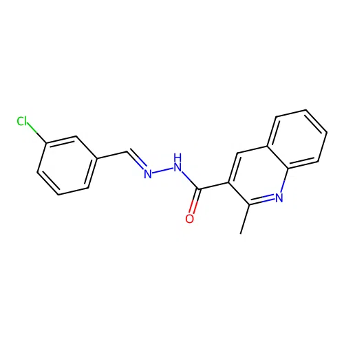 N'-(3-chlorobenzylidene)-2-methyl-3-quinolinecarbohydrazide structure