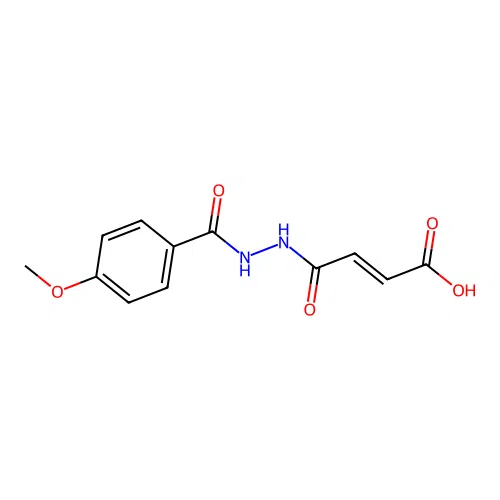 (E)-4-(2-(4-methoxybenzoyl)hydrazinyl)-4-oxobut-2-enoic acid structure