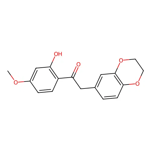 2-(2,3-Dihydro-1,4-benzodioxin-6-yl)-1-(2-hydroxy-4-methoxyphenyl)ethanone structure