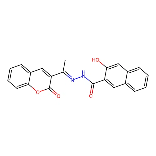 3-Hydroxy-N'-[1-(2-oxo-2H-chromen-3-yl)ethylidene]-2-naphthohydrazide structure