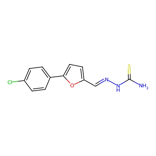 (2E)-2-{[5-(4-chlorophenyl)furan-2-yl]methylidene}hydrazinecarbothioamide structure