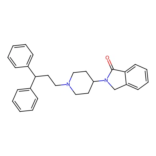 2-(1-(3,3-diphenylpropyl)-4-piperidinyl)-2,3-dihydro-1H-isoindol-1-one structure