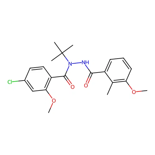 N'-tert-butyl-N'-(4-chloro-2-methoxybenzoyl)-3-methoxy-2-methylbenzohydrazide structure