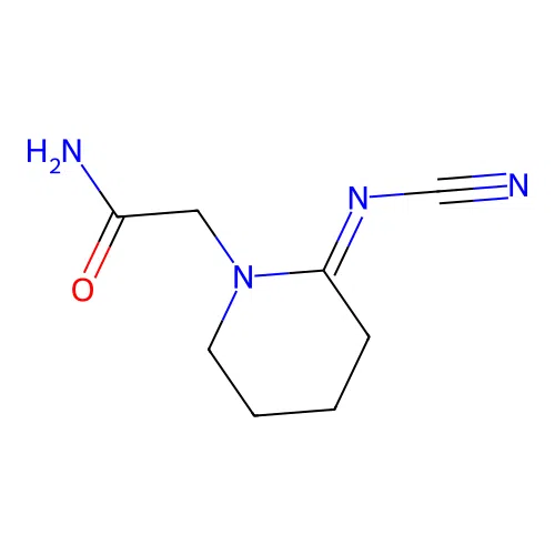 2-(2-Cyanoiminopiperidin-1-yl)acetamide structure