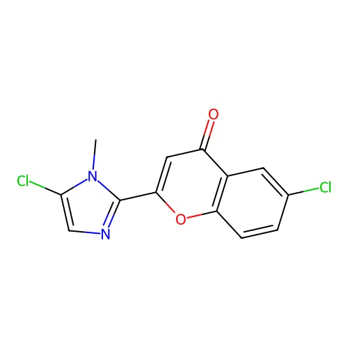 6-chloro-2-(5-chloro-1-methyl-1H-imidazol-2-yl)-4H-chromen-4-one structure