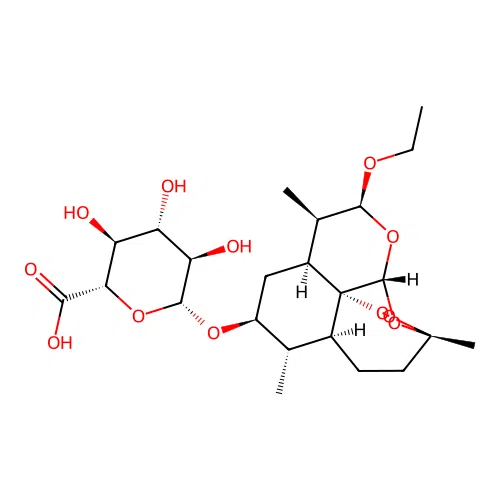 (2S,3S,4S,5R,6R)-6-[[(1R,4S,5S,6S,8S,9R,10S,12R,13R)-10-Ethoxy-1,5,9-trimethyl-11,14,15,16-tetraoxatetracyclo[10.3.1.04,13.08,13]hexadecan-6-yl]oxy]-3,4,5-trihydroxyoxane-2-carboxylic acid structure