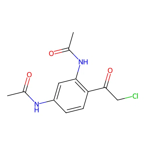 N-[3-acetamido-4-(2-chloroacetyl)phenyl]acetamide structure