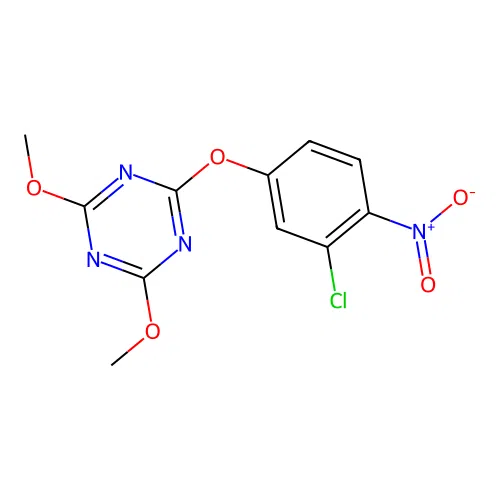 2-(3-Chloro-4-nitrophenoxy)-4,6-dimethoxy-1,3,5-triazine structure