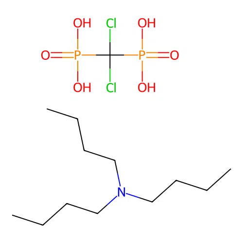 Tributylamine (dichloromethylene)bis(phosphonate) structure