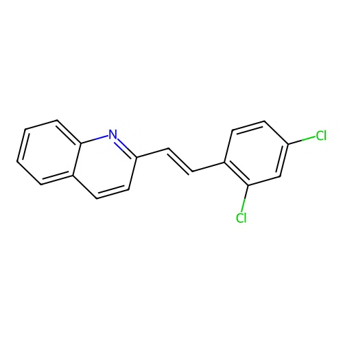 2-[(E)-2-(2,4-dichlorophenyl)ethenyl]quinoline structure
