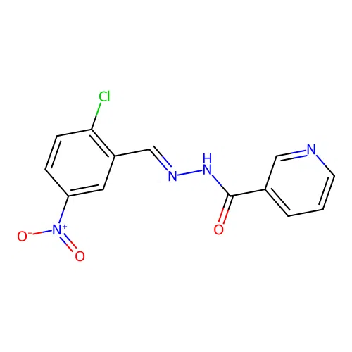 N'-[(E)-(2-chloro-5-nitrophenyl)methylidene]pyridine-3-carbohydrazide structure