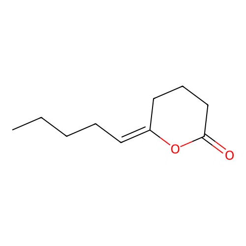 (6E)-6-pentylideneoxan-2-one structure