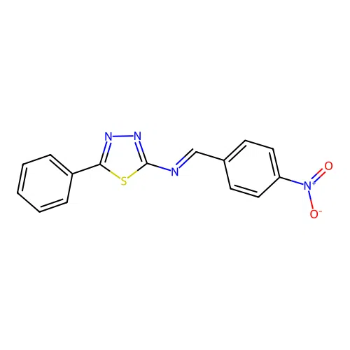 2-({4-Nitrobenzylidene}amino)-5-phenyl-1,3,4-thiadiazole structure