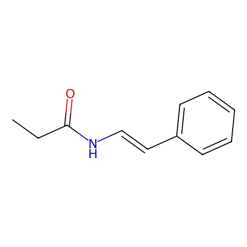 N-(2-phenylethenyl)propanamide structure