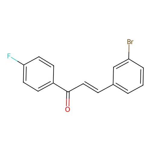 (E)-3-(3-bromophenyl)-1-(4-fluorophenyl)prop-2-en-1-one structure