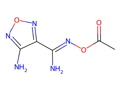 [[Amino-(4-amino-1,2,5-oxadiazol-3-yl)methylidene]amino] acetate structure