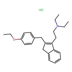 Indene-3-ethylamine, N,N-diethyl-2-(p-ethoxybenzyl)-, hydrochloride structure