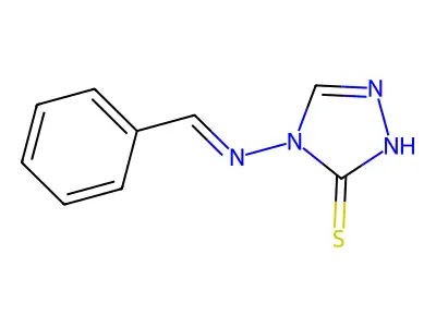 4-{[(Z)-1-phenylmethylidene]amino}-2,4-dihydro-3H-1,2,4-triazole-3-thione structure