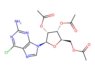 [3,4-Diacetyloxy-5-(2-amino-6-chloropurin-9-yl)oxolan-2-yl]methyl acetate structure