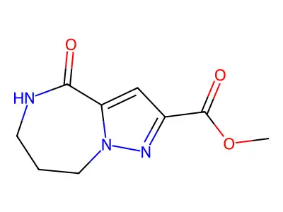 methyl 4-oxo-4H,5H,6H,7H,8H-pyrazolo[1,5-a][1,4]diazepine-2-carboxylate structure