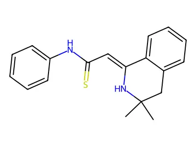 (2Z)-2-(3,3-dimethyl-2,4-dihydroisoquinolin-1-ylidene)-N-phenylethanethioamide structure