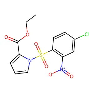1H-Pyrrole-2-carboxylic acid, 1-((4-chloro-2-nitrophenyl)sulfonyl)-, ethyl ester structure