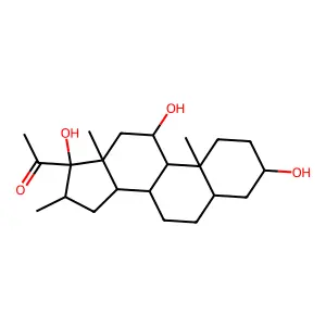 3beta,11alpha,17-Trihydroxy-16alpha-methyl-5alpha-pregnan-20-one structure