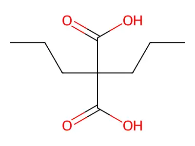 Dipropylmalonic acid structure