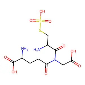 N5-(1-((Carboxymethyl)amino)-1-oxo-3-(sulfothio)propan-2-yl)-DL-glutamine structure