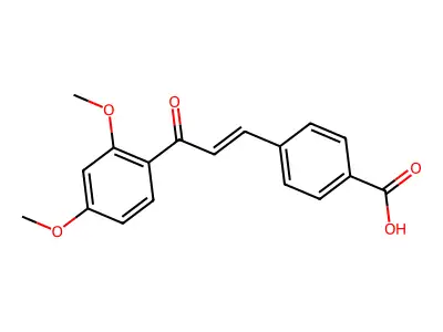 4-[3-(2,4-Dimethoxyphenyl)-3-oxoprop-1-enyl]benzoic acid structure
