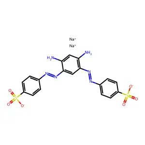 Disodium 4,4'-((4,6-diamino-1,3-phenylene)di-2,1-diazenediyl)dibenzenesulfonate structure
