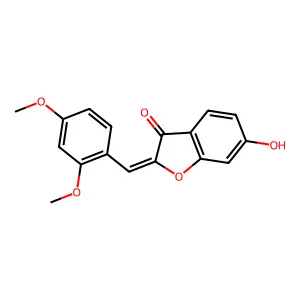 (2Z)-2-(2,4-dimethoxybenzylidene)-6-hydroxy-1-benzofuran-3(2H)-one structure