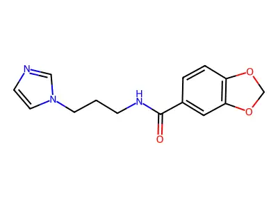 N-(3-imidazol-1-ylpropyl)-1,3-benzodioxole-5-carboxamide structure