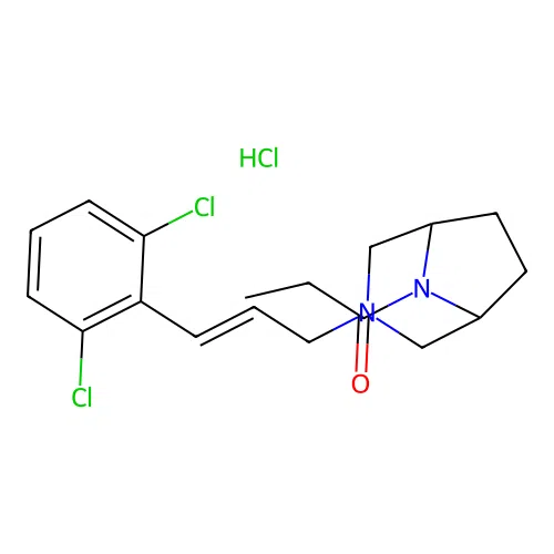 3,8-Diazabicyclo(3.2.1)octane, 3-(3-(2,6-dichlorophenyl)allyl)-8-propionyl-, hydrochloride structure
