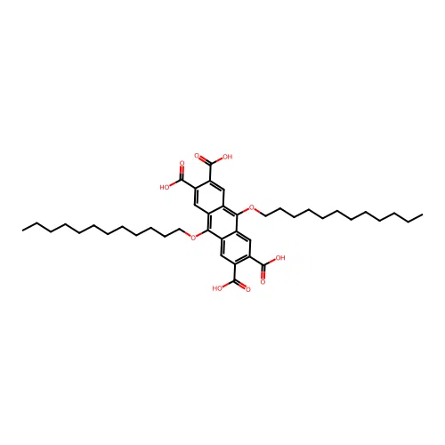 9,10-Didodecoxyanthracene-2,3,6,7-tetracarboxylic acid structure