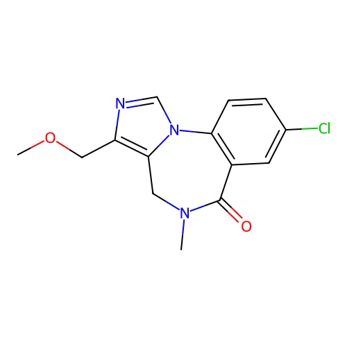 8-chloro-3-(methoxymethyl)-5-methyl-4H-imidazo[1,5-a][1,4]benzodiazepin-6-one structure