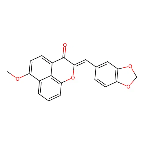 2-(1,3-benzodioxol-5-ylmethylene)-6-methoxybenzo[de]chromen-3(2H)-one structure