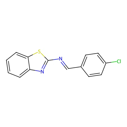 N-[(E)-(4-chlorophenyl)methylidene]-1,3-benzothiazol-2-amine structure