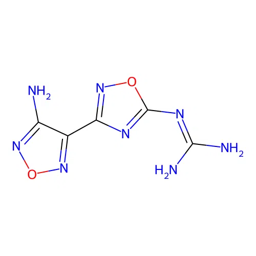 2-[3-(4-Amino-1,2,5-oxadiazol-3-yl)-1,2,4-oxadiazol-5-yl]guanidine structure